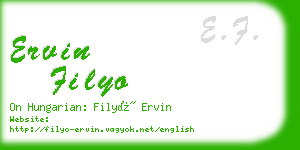 ervin filyo business card